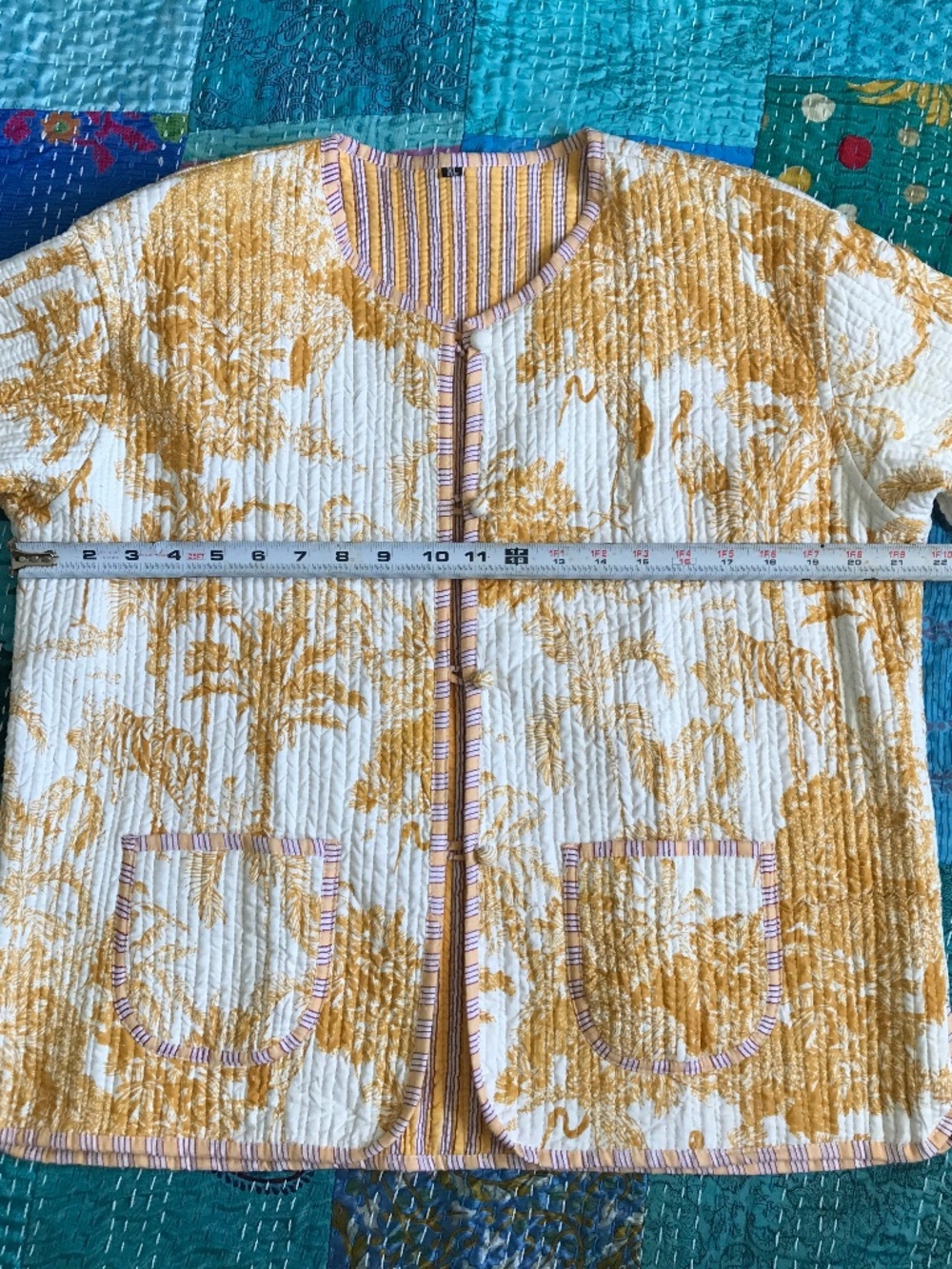 Beautiful Quilted Cotton reversible jacket handmade in India